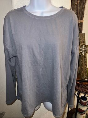 Free People Light Gray Crewneck Sweatshirt